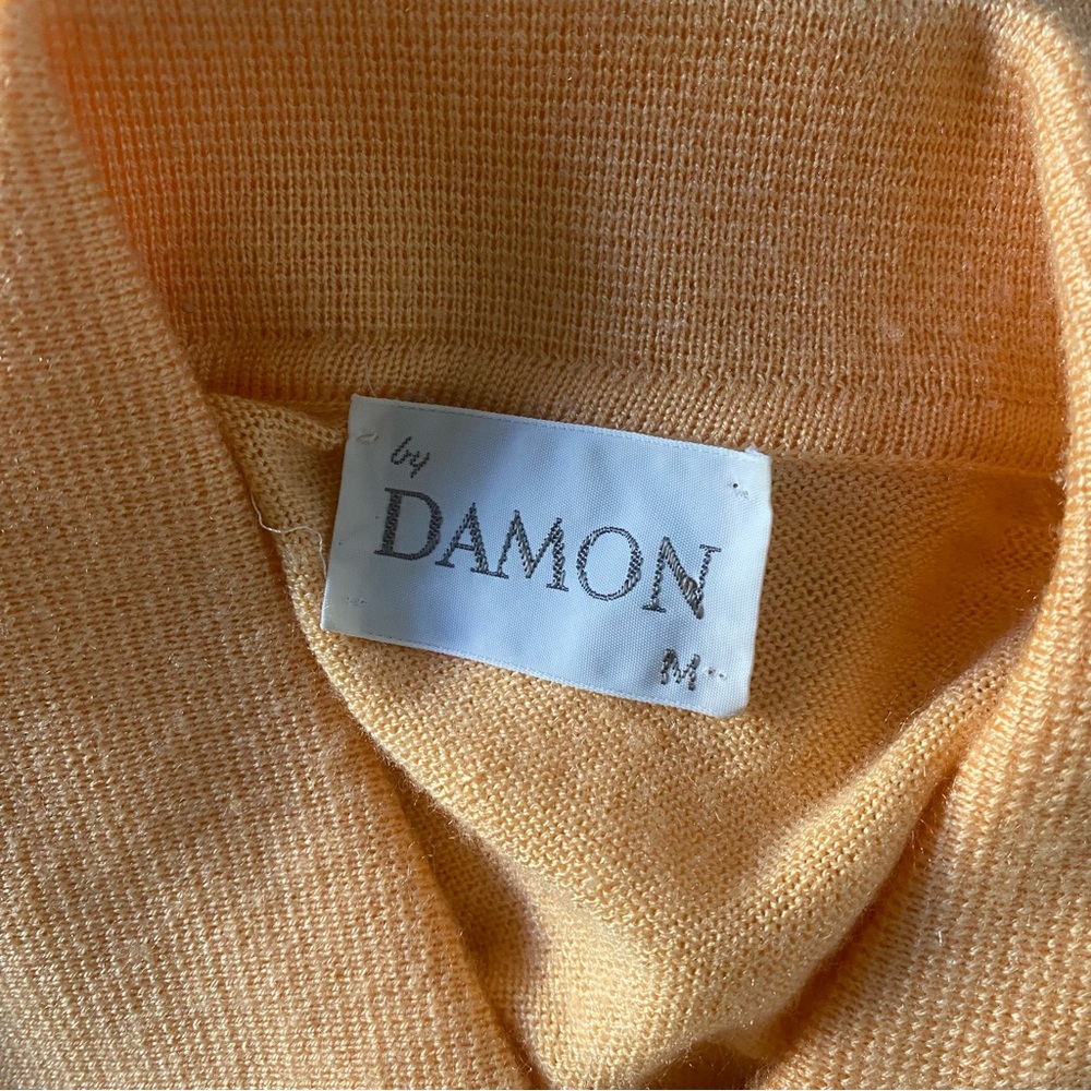 🌈4/$20🌈 Vintage 70s/80s Preppy Pastel Tangerine Orange Sweater Knit Polo M - Picture 13 of 14